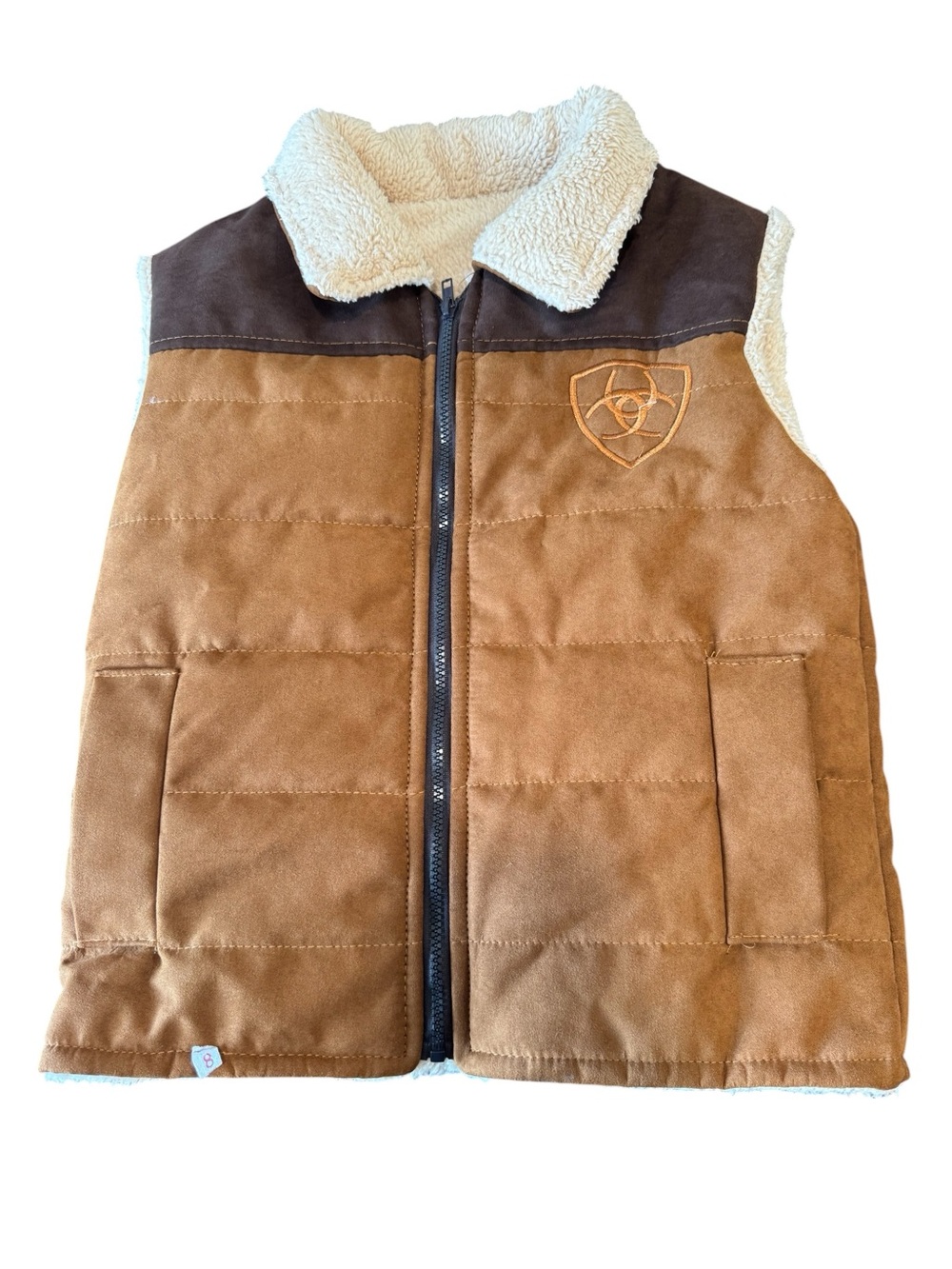 Ariat Boys Quilted Fleece Lined Vest Size 8  Warm Outdoor Riding Western
